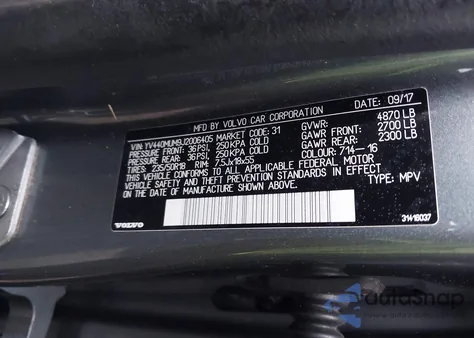 2018 Volvo S60 Cross Country T5 z USA, uszkodzony, nr VIN YV440MUM9J2006405